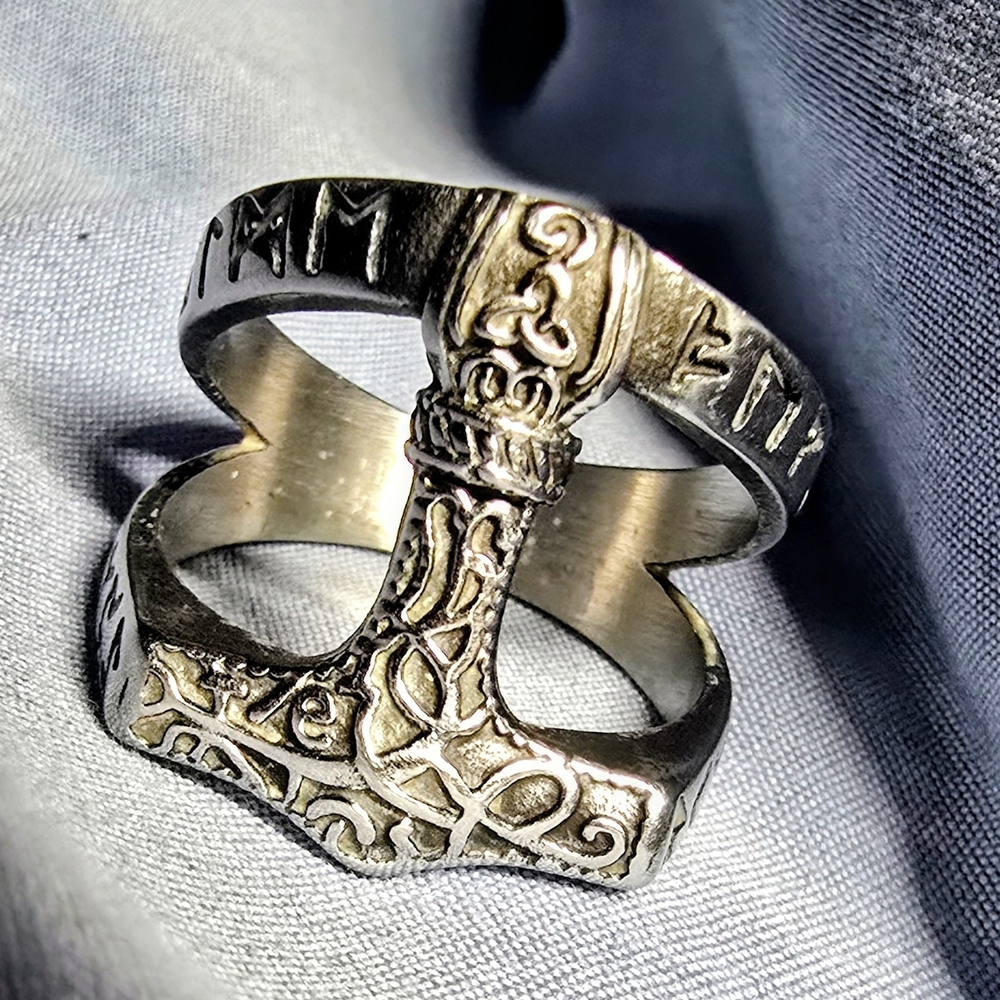 Viking Silver Hammer Ring